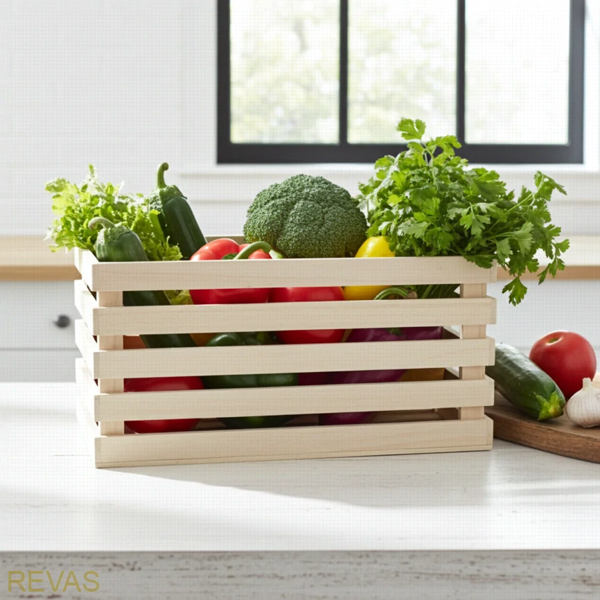 Farmářská dřevěná bedýnka LAŤKOVÁ 35x20x19,5cm