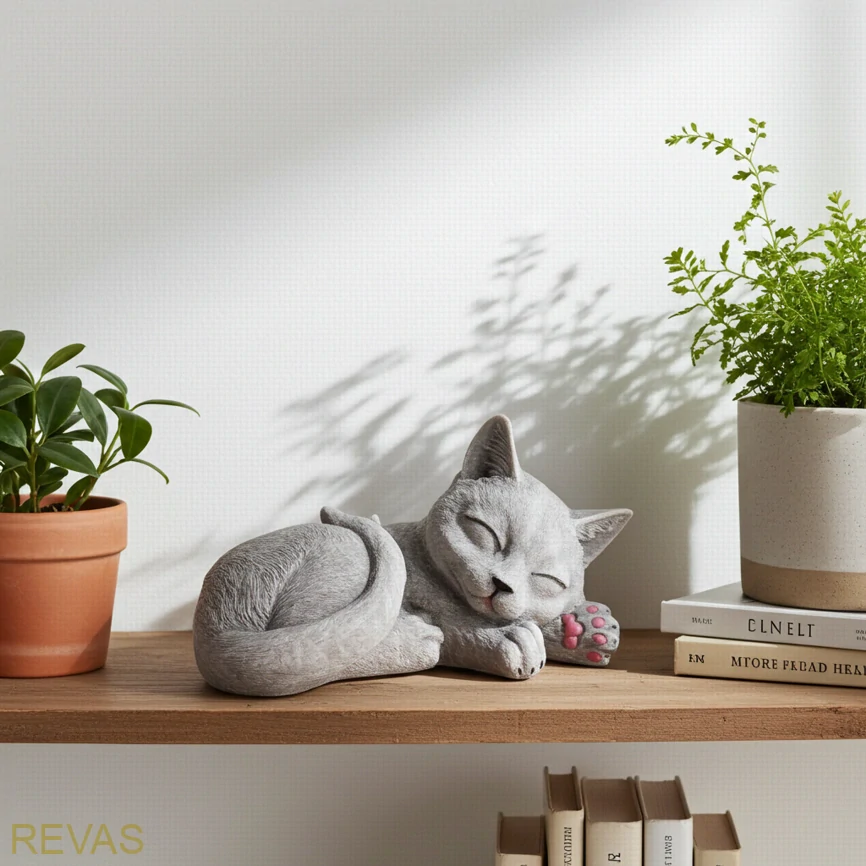 Svíčka KOČIČKA spící palmový vosk