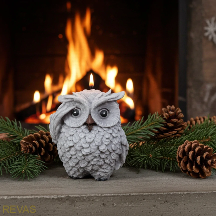 Svíčka SOVA velká, výška 8 cm
