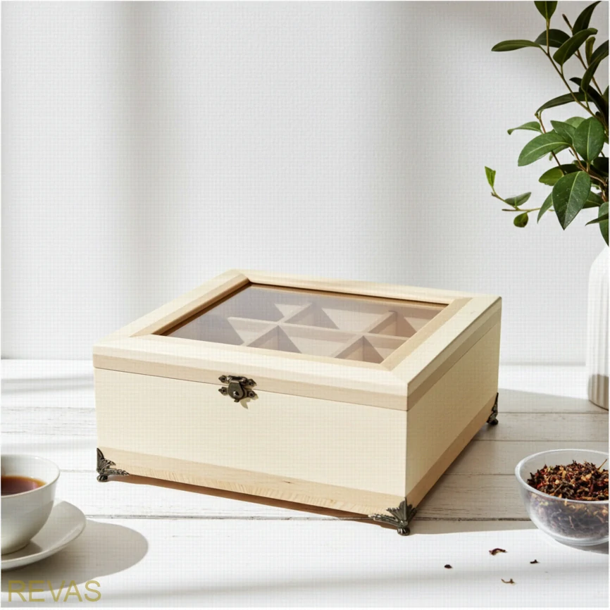 Krabička na čaj čajovník rozměr 23,7x23,7x10 cm