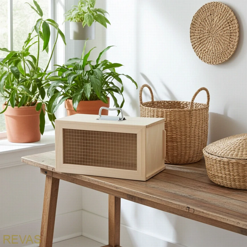 Dřevěná přepravka, přenoska pro ptáky, hlodavce, zakrslé králíky