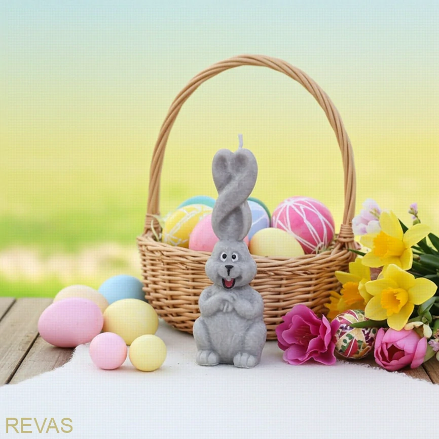 Svíčka VELIKONOČNÍ ZAJÍČEK, výška 10 cm