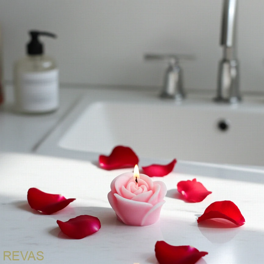 Svíčka Růže střední z palmového vosku