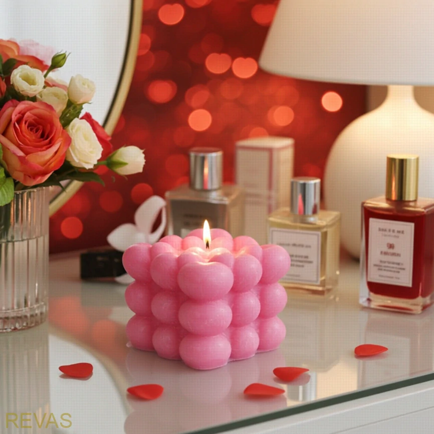 Svíčka Bubble Hearts-BUBLINKOVÉ SRDCE