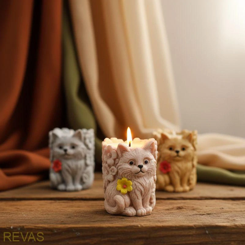 Svíčka kočička válec z palmového vosku