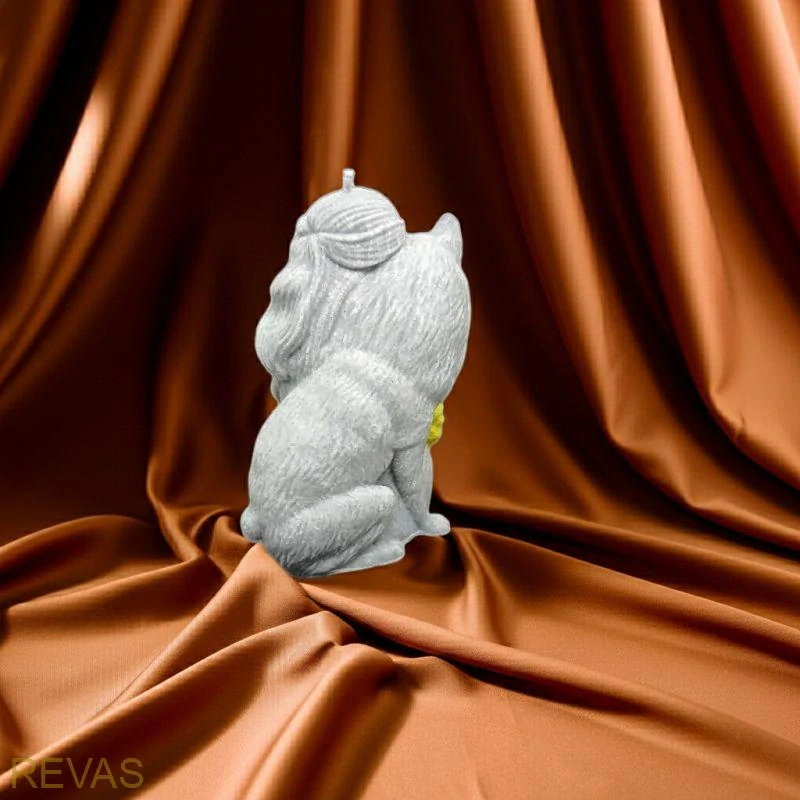 Svíčka Dívka s vlkem z palmového vosku