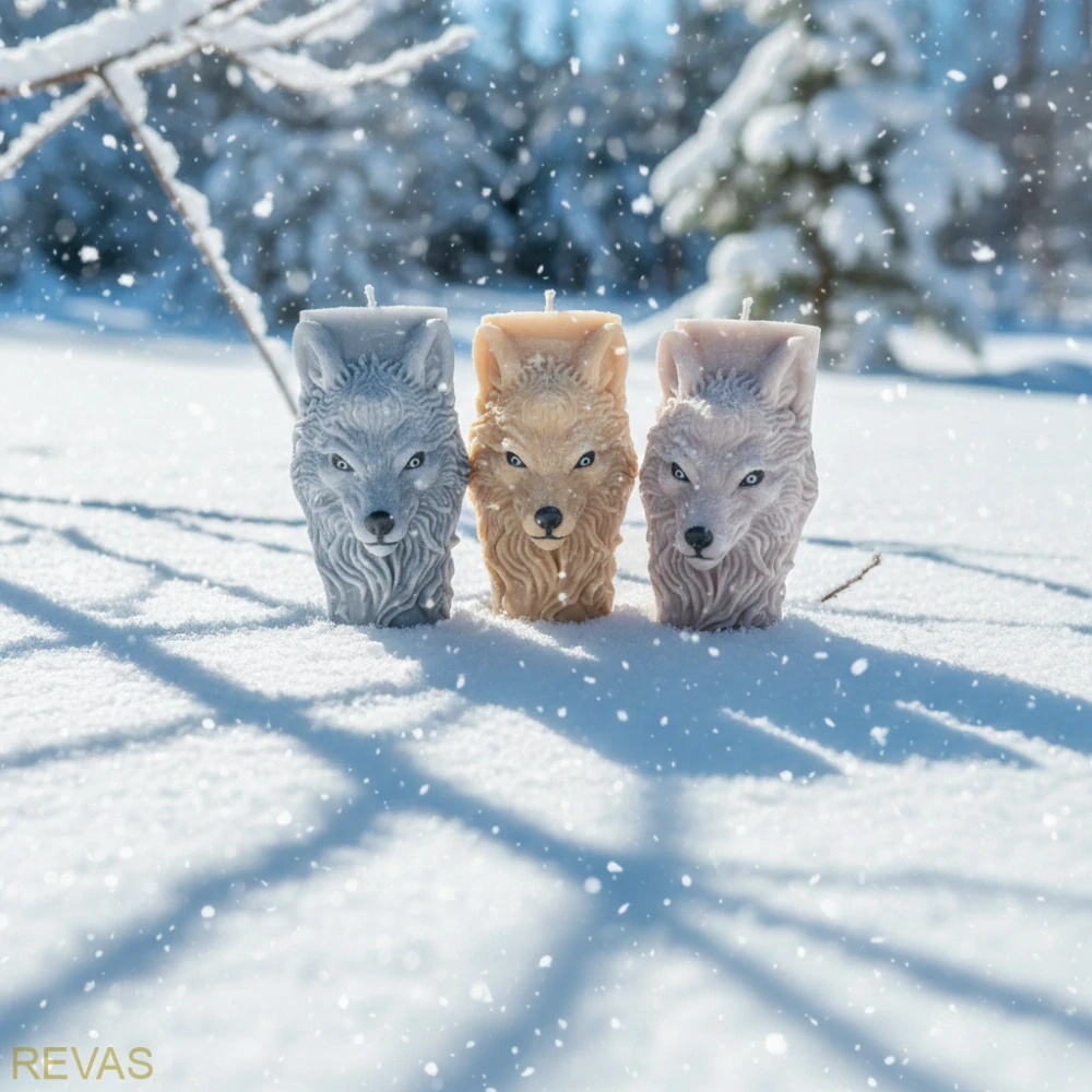Luxusní ručně vyráběná svíčka Vlk z palmového vosku