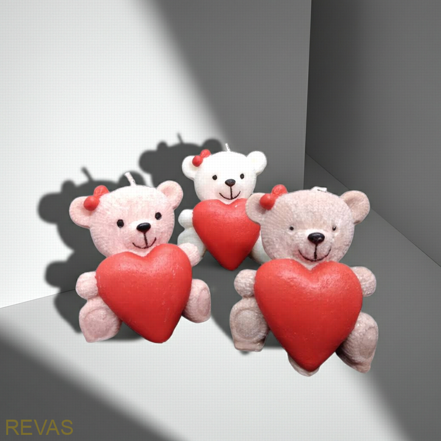 Svíčka medvídek holčička, výška 8 cm