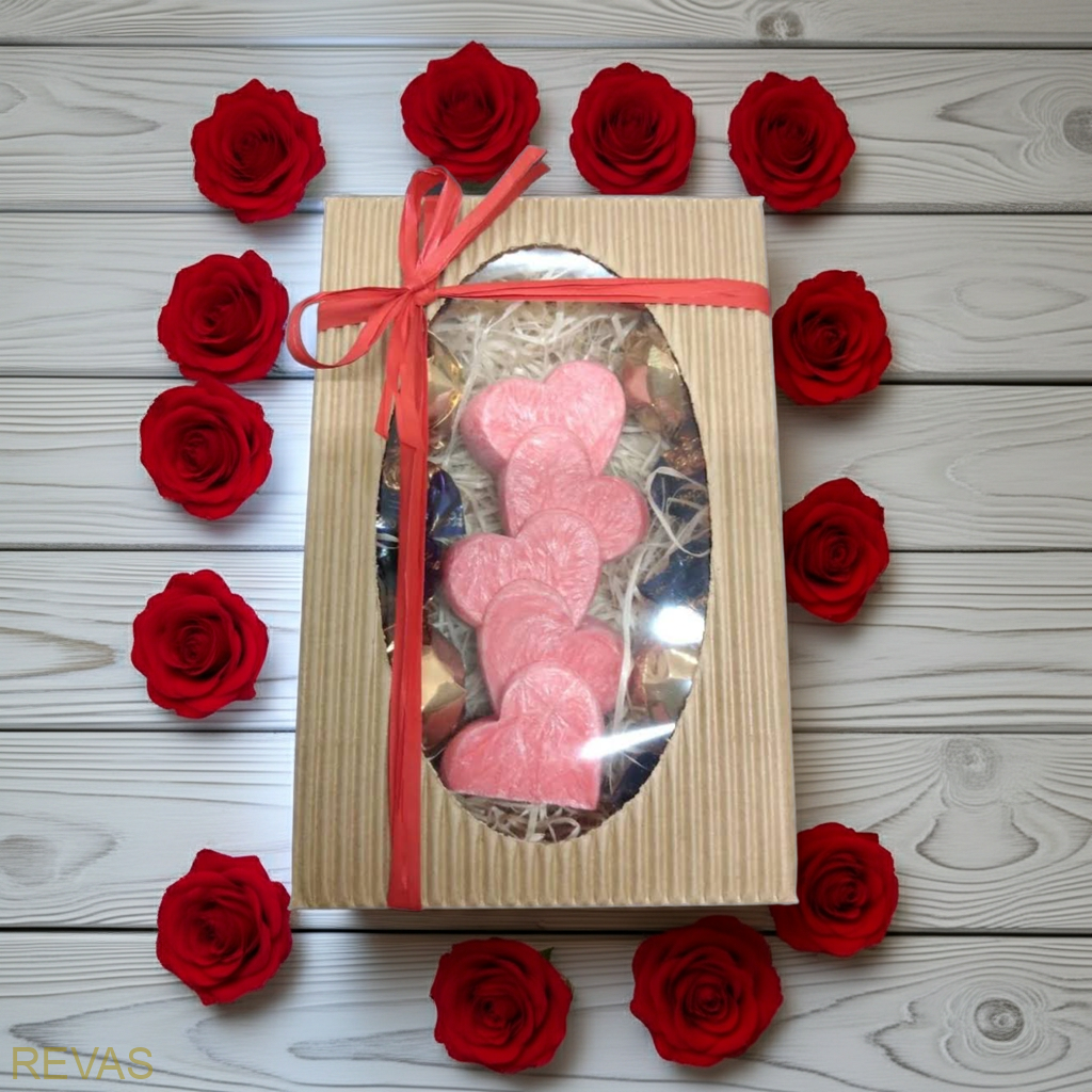 Dárková kazeta - svíčka srdíčka - symbol nekonečné lásky a harmonie