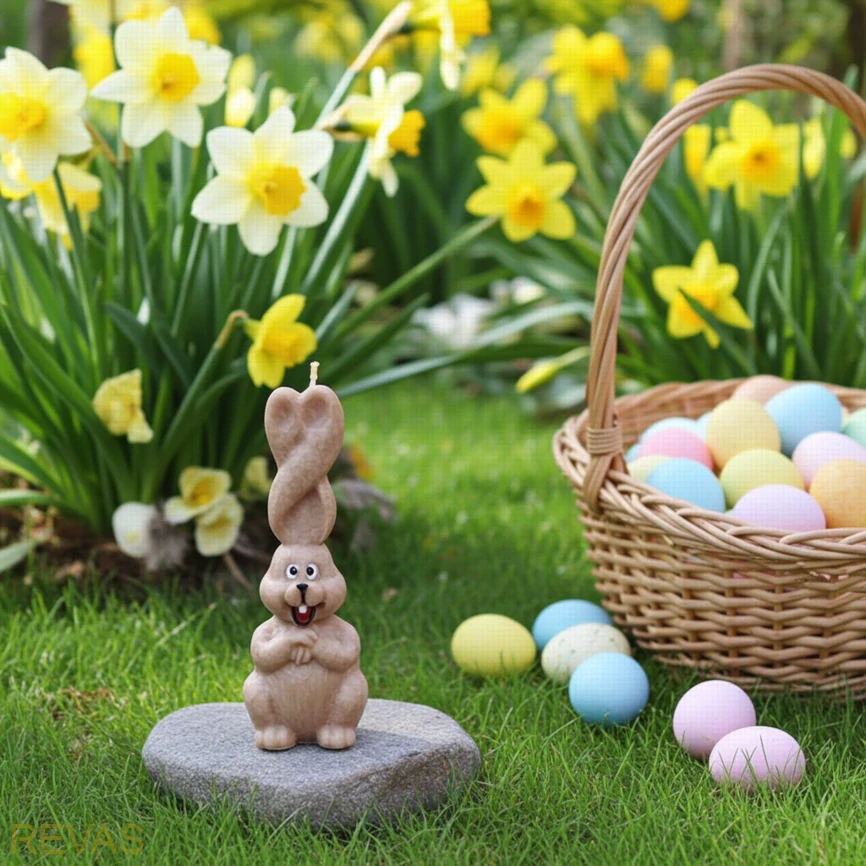 Svíčka VELIKONOČNÍ ZAJÍČEK, výška 10 cm