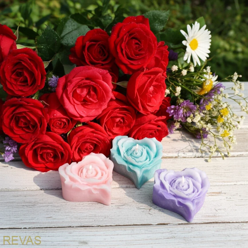 Svíčka Růže srdce z palmového vosku