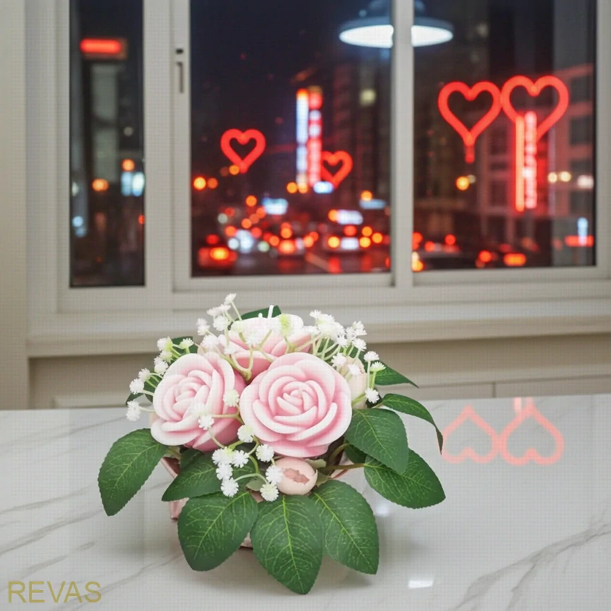 Dárková kytice ze svíček - Růže