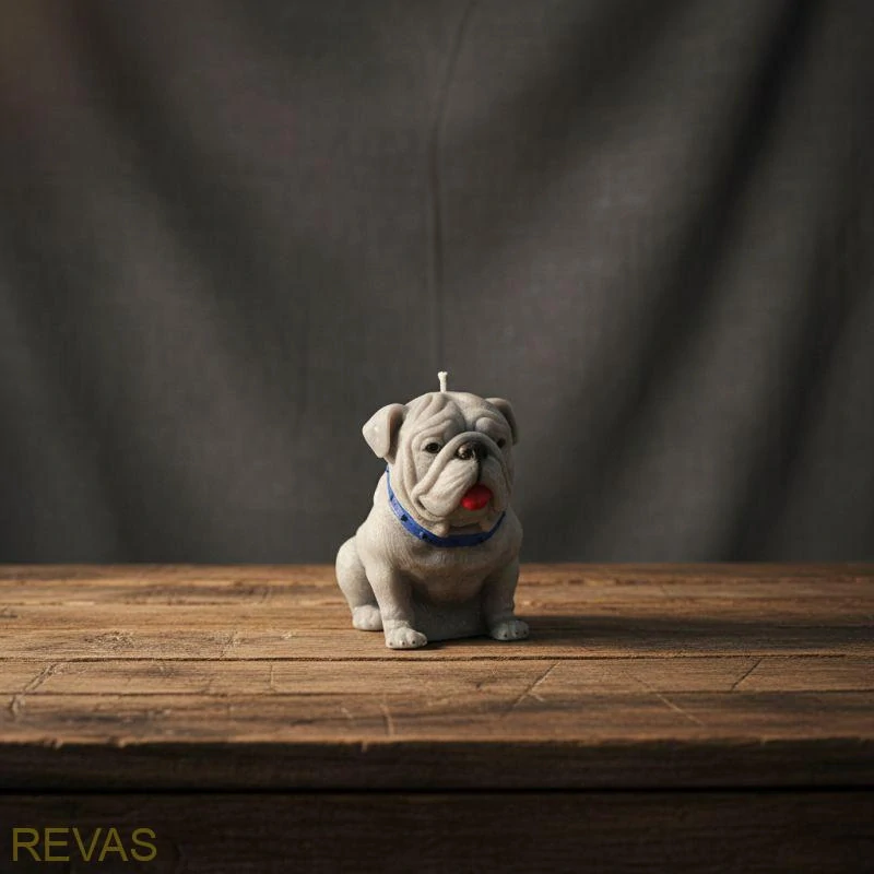 Svíčka Buldoček, výška 6,5 cm palmový vosk