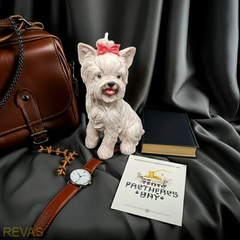 Svíčka pejsek JORKŠÍR, výška 13 cm