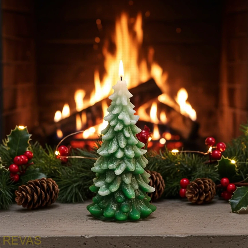 Svíčka stromeček, výška 11 cm palmový vosk