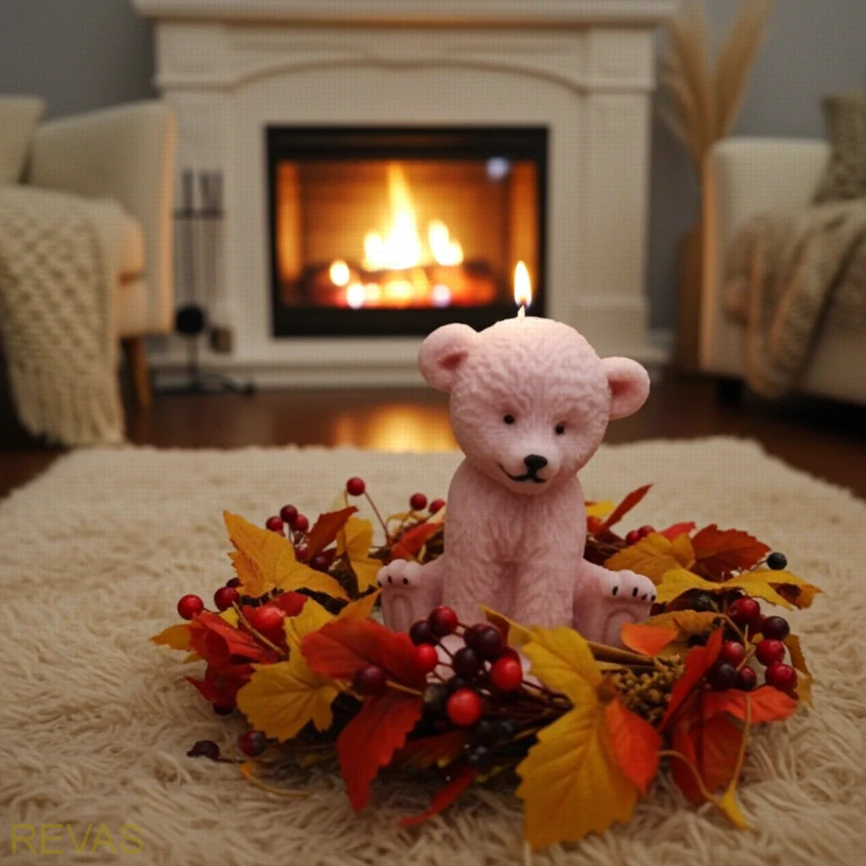 Svíčka MÉĎA sedící, výška 10 cm