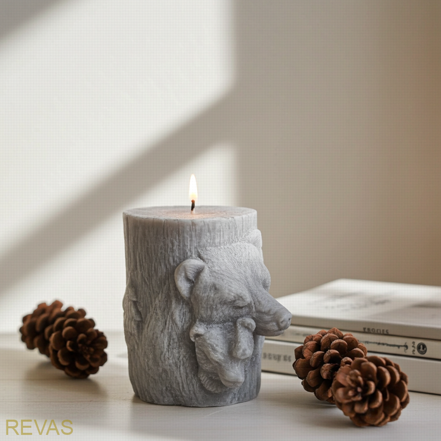 Svíčka medvědi, výška 10 cm palmový vosk