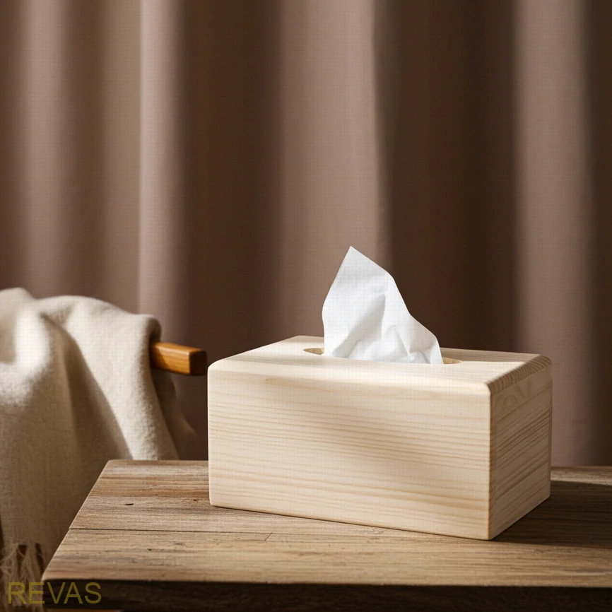 Dřevěná krabička na kapesníky KAPESNÍKOVNÍK, rozměr 24,5 x 13,5 x 9,5 cm