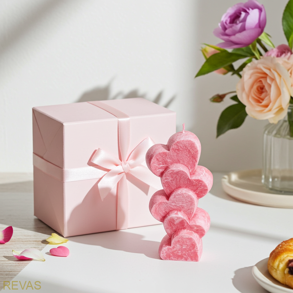 Dárková kazeta - svíčka srdíčka - symbol nekonečné lásky a harmonie