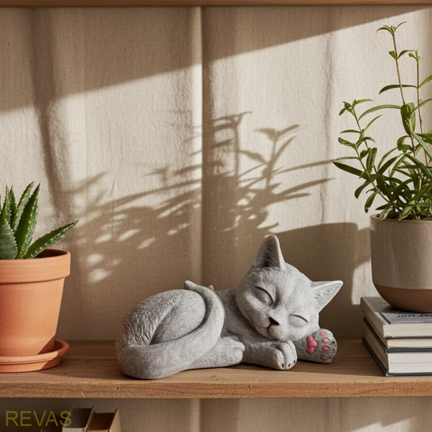 Svíčka KOČIČKA spící palmový vosk