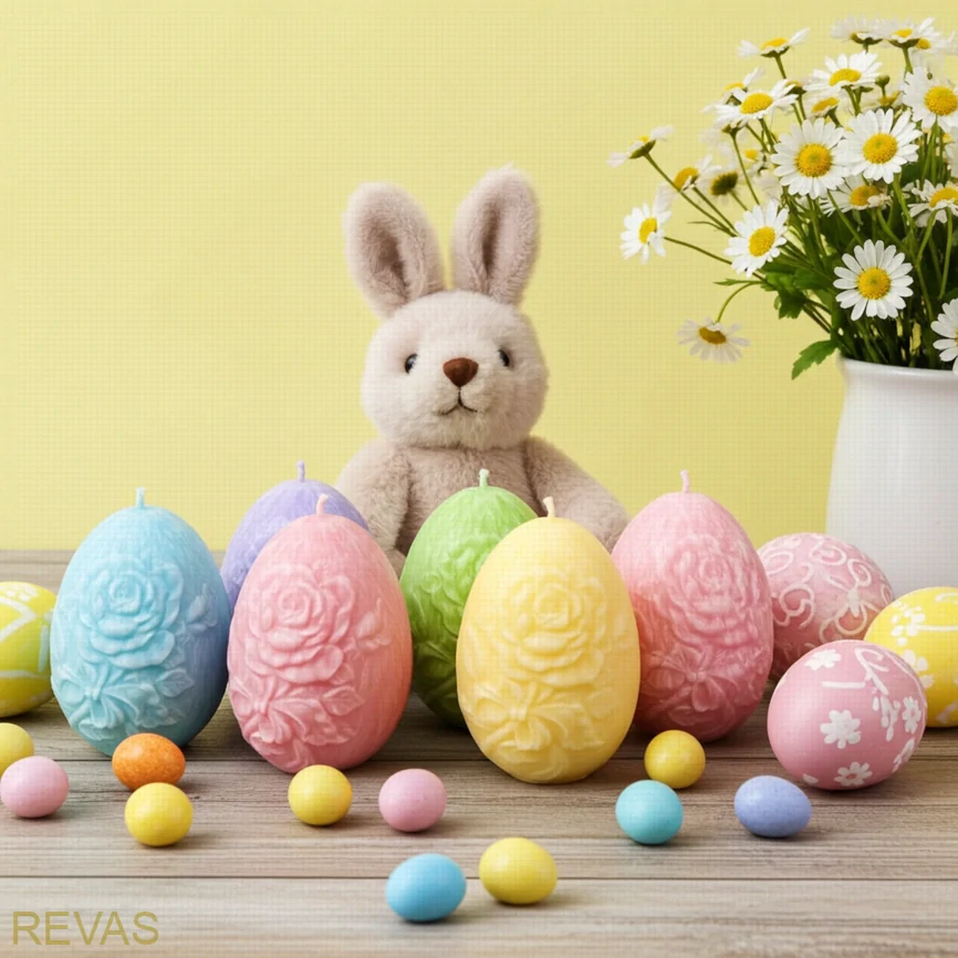 Svíčka velikonoční vajíčko KVĚTINA