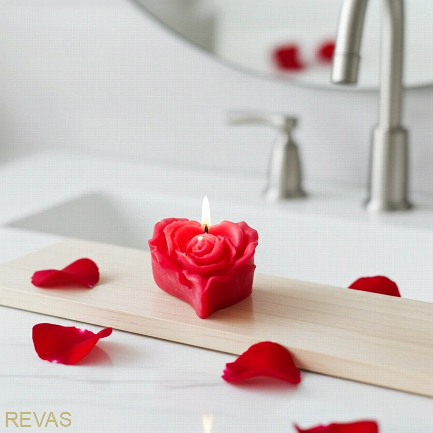 Svíčka Růže srdce z palmového vosku