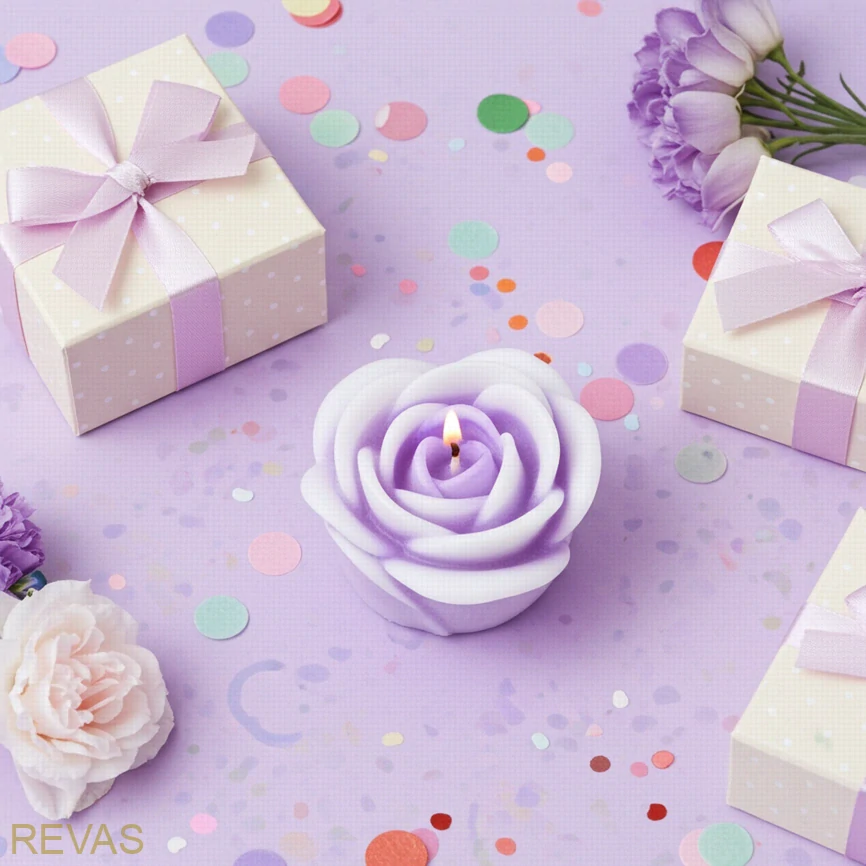 Svíčka Růže střední z palmového vosku