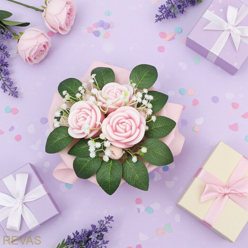 Dárková kytice ze svíček - Růže