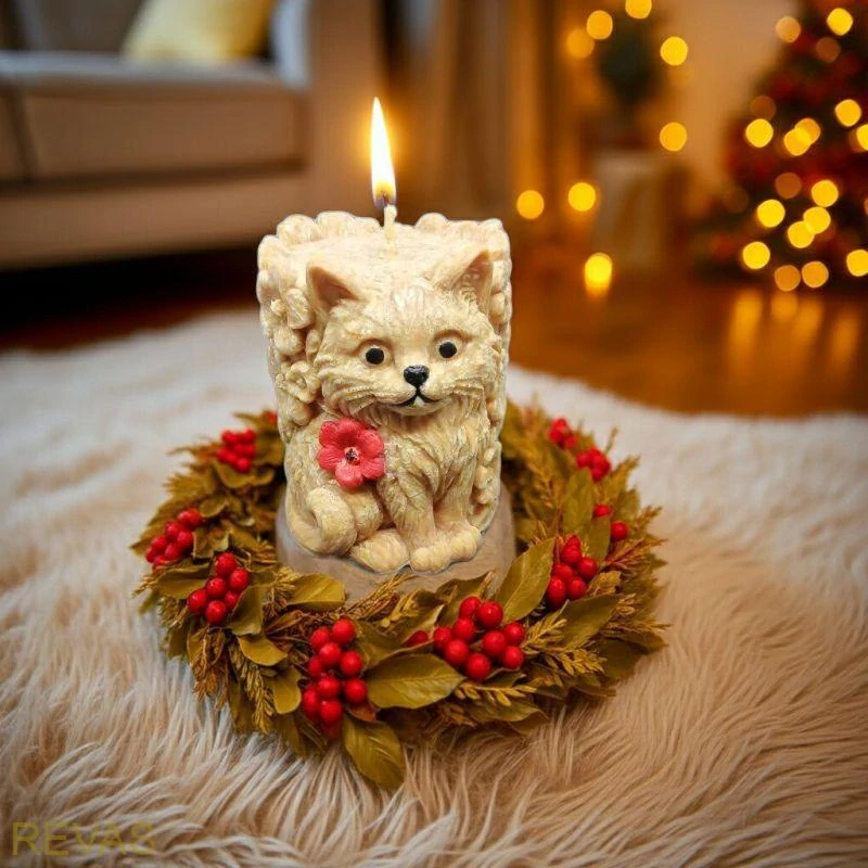 Svíčka kočička válec z palmového vosku