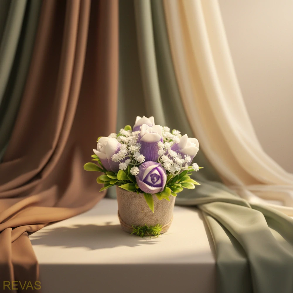 Dárková kytice tulipánů z palmového vosku – ručně vyráběné svíčky