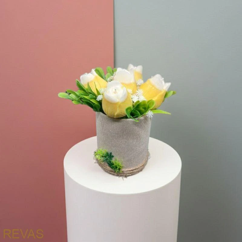 Dárková kytice tulipánů z palmového vosku – ručně vyráběné svíčky