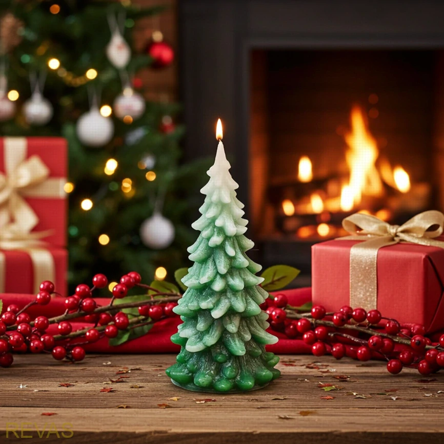 Svíčka stromeček, výška 11 cm palmový vosk