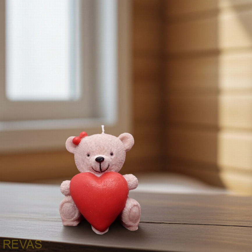 Svíčka medvídek holčička, výška 8 cm