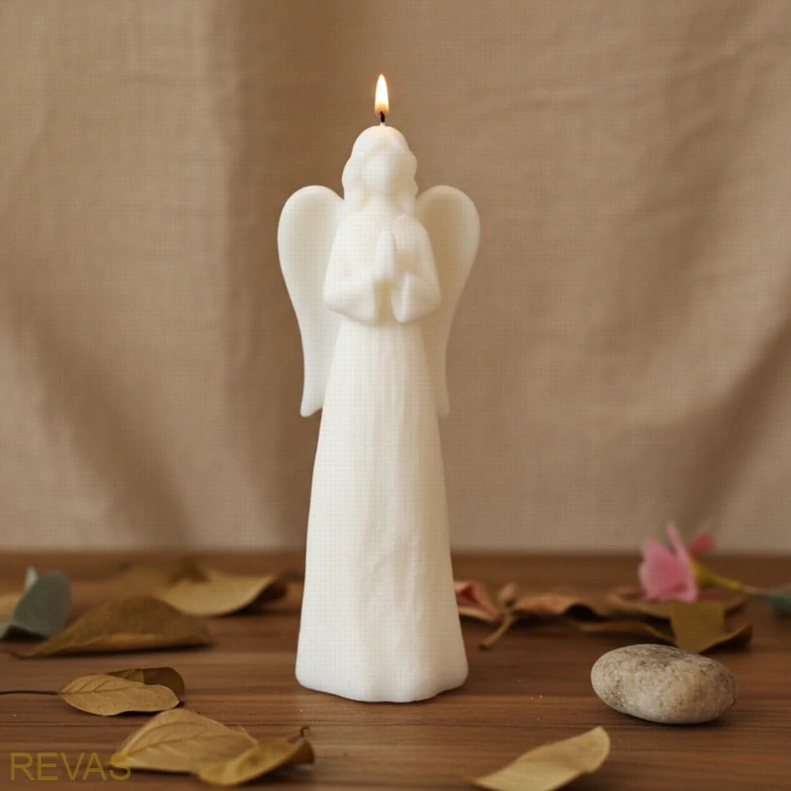 Svíčka andělka bílá, výška 19 cm