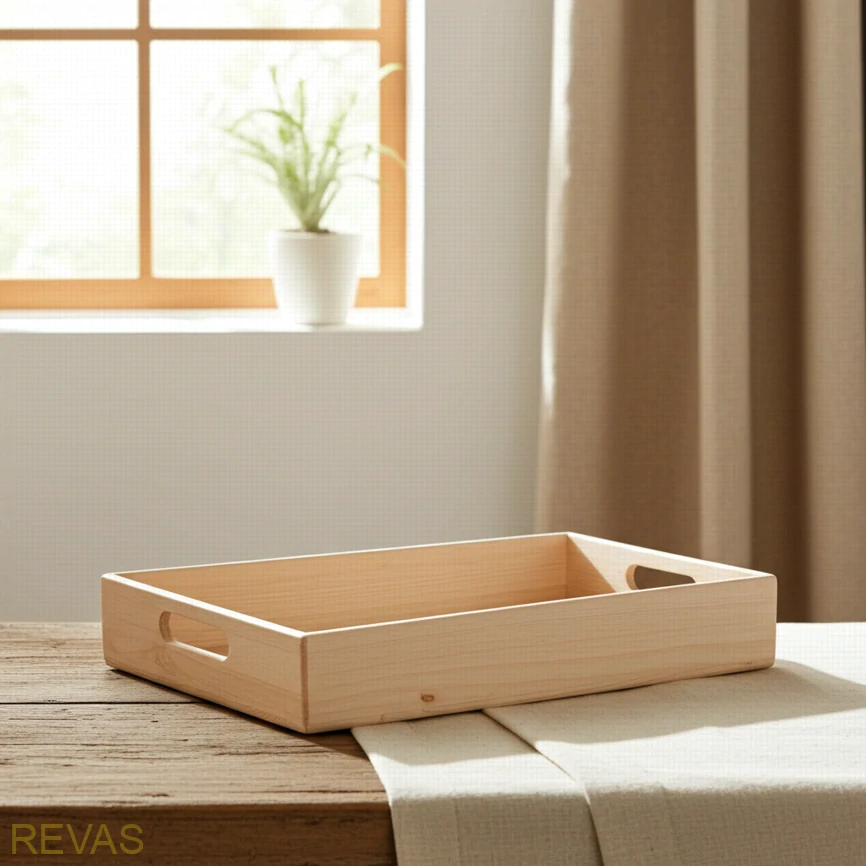 Dřevěný tác-podnos - d x š x v  34 x 25 x 5 cm