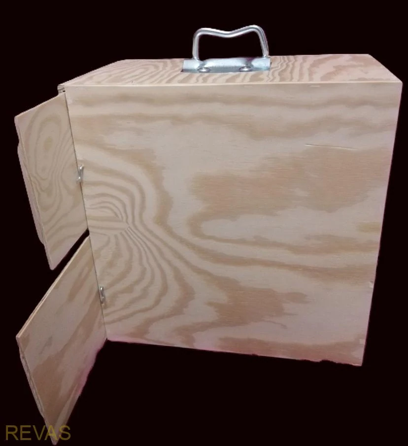 Dřevěná dvojpřepravka, přenoska pro ptáky, hlodavce, zakrslé králíky