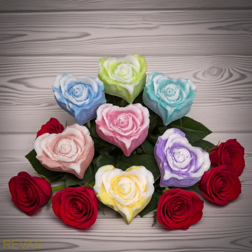 Svíčka Růže srdce z palmového vosku