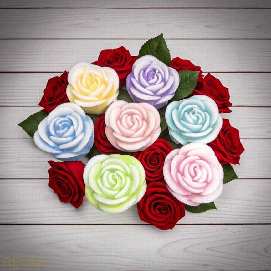 Svíčka Růže střední z palmového vosku