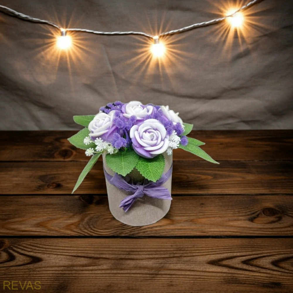 Dárková kytice ze svíček z palmového vosku - originální ručně vyráběný dárek