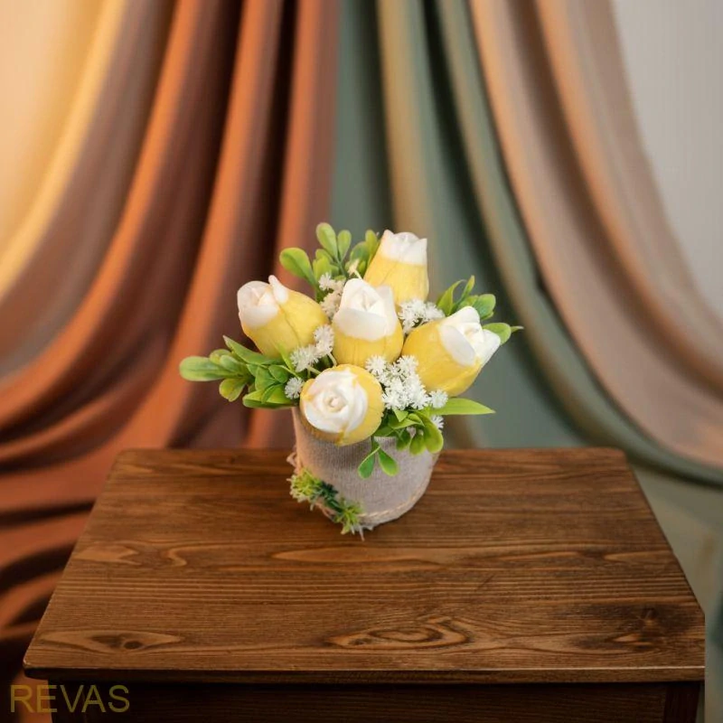 Dárková kytice tulipánů z palmového vosku – ručně vyráběné svíčky