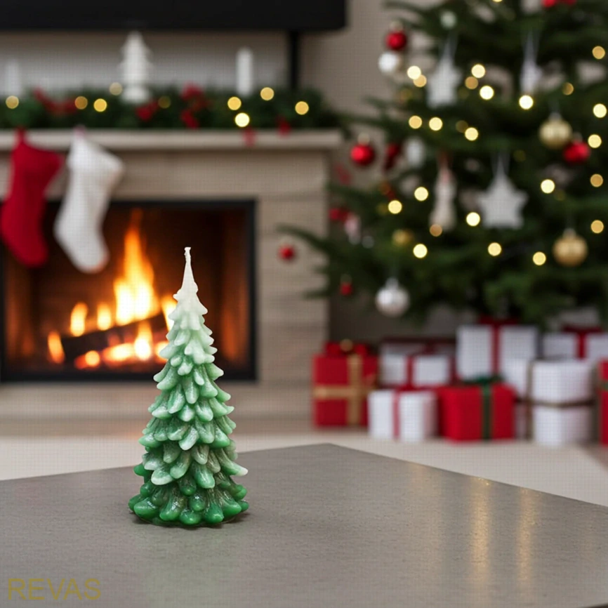 Svíčka stromeček, výška 11 cm palmový vosk