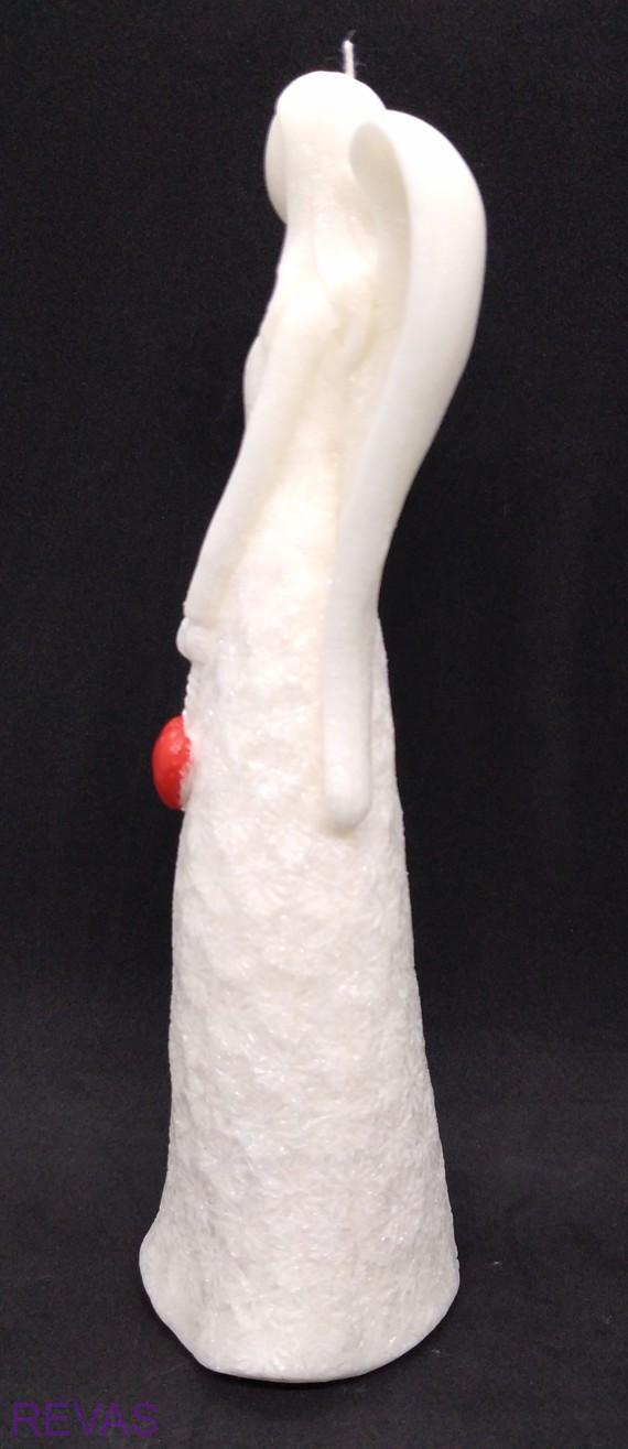 Svíčka Andělka se srdíčkem, výška 20 cm