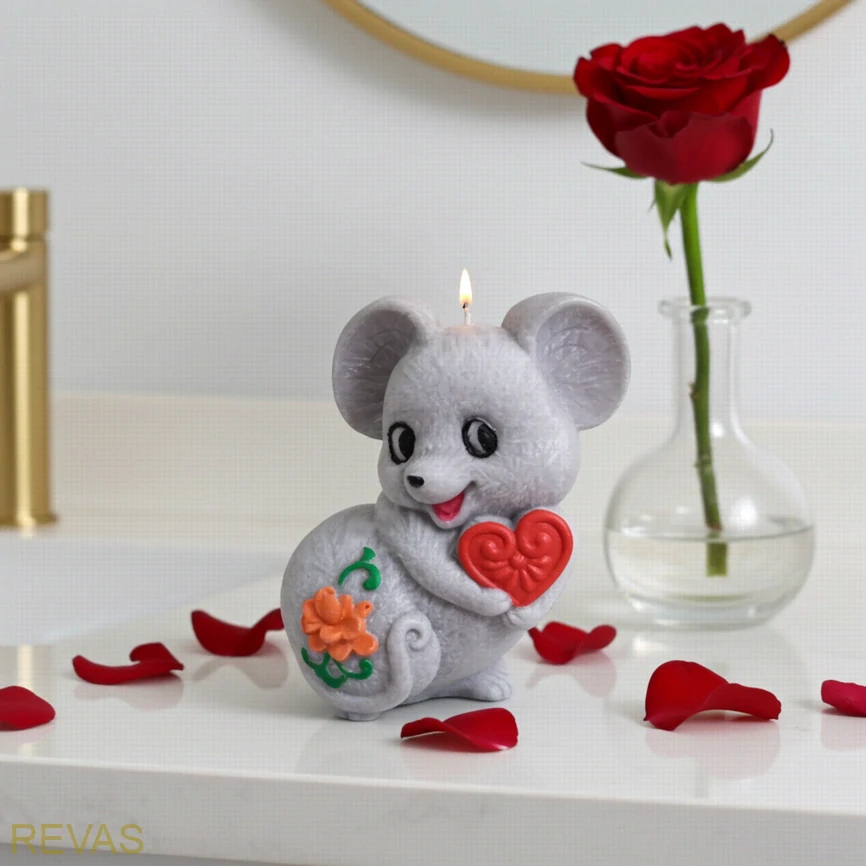 Svíčka MYŠKA, rozměr 8 x 6 x 3,5 cm
