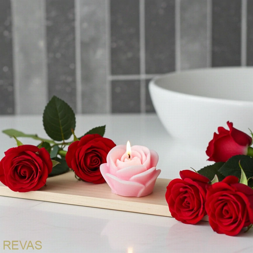Svíčka Růže střední z palmového vosku