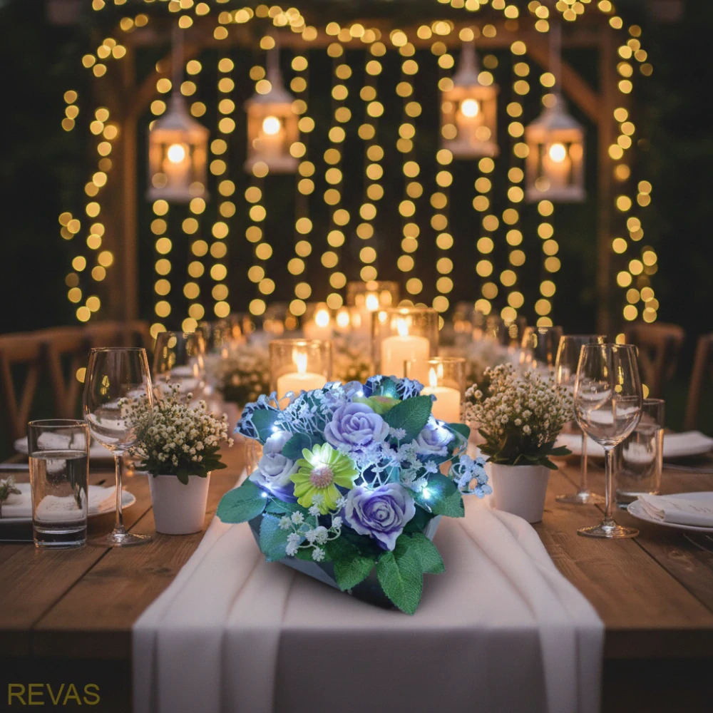 Dárková kytice ze svíček se světýlky