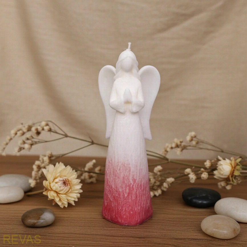 Svíčka Andělka barevná – výška 19 cm