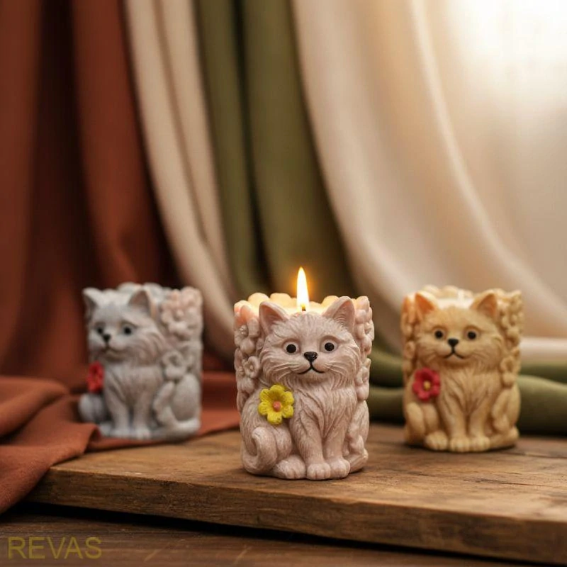 Svíčka kočička válec z palmového vosku