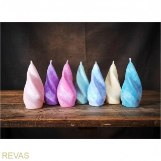 Svíčka plamen z palmového vosku, výška 14 cm