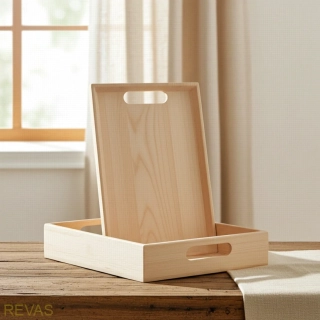 Dřevěný tác-podnos - d x š x v  34 x 25 x 5 cm