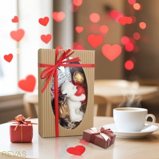 Dárková kazeta - svíčka medvídek ručně vyrobená z palmového vosku